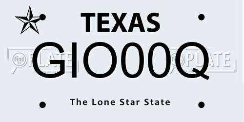 GIO00Q Texas License Plate