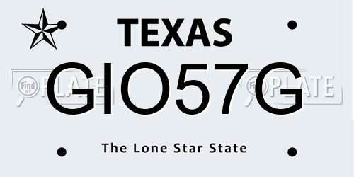 GIO57G Texas License Plate
