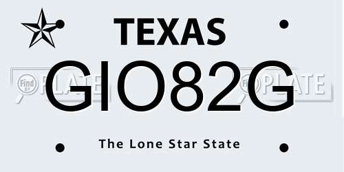 GIO82G Texas License Plate