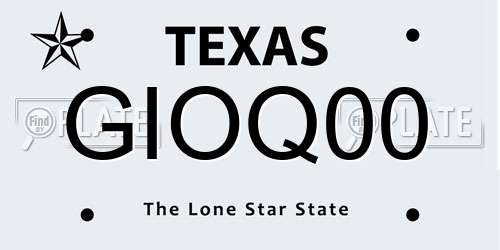 GIOQ00 Texas License Plate