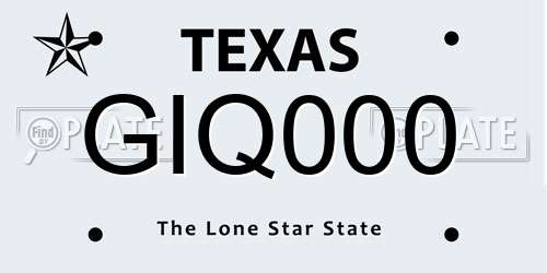 GIQ000 Texas License Plate