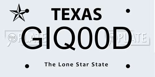 GIQ00D Texas License Plate