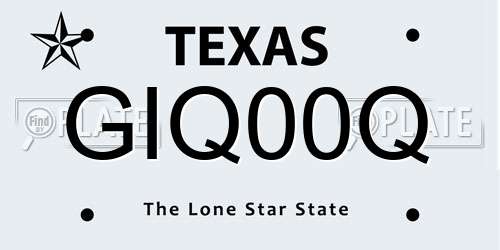 GIQ00Q Texas License Plate