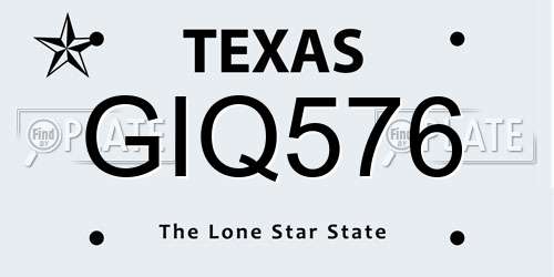 GIQ576 Texas License Plate