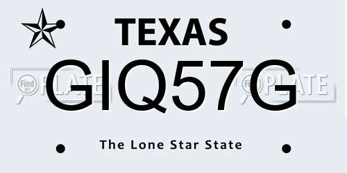 GIQ57G Texas License Plate