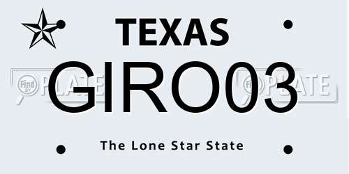 GIRO03 Texas License Plate