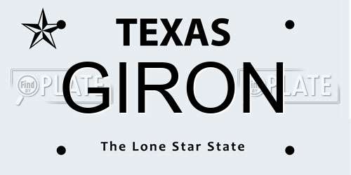 GIRON Texas License Plate