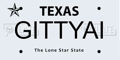 GITTYAI Texas License Plate