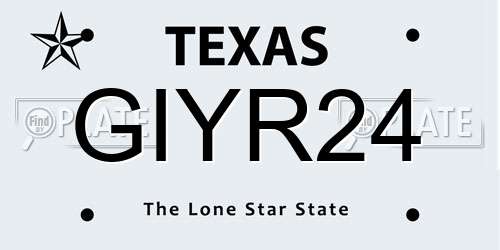 GIYR24 Texas License Plate