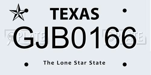 GJB0166 Texas License Plate