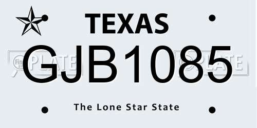 GJB1085 Texas License Plate