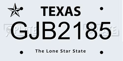 GJB2185 Texas License Plate