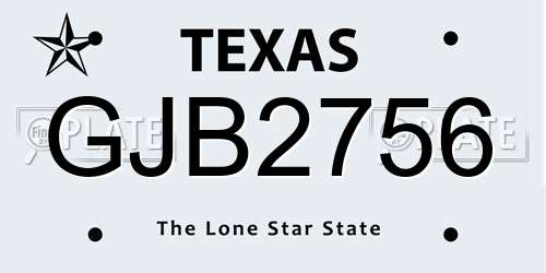 GJB2756 Texas License Plate