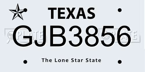 GJB3856 Texas License Plate