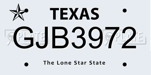 GJB3972 Texas License Plate