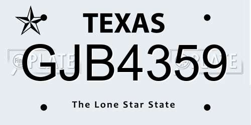 GJB4359 Texas License Plate