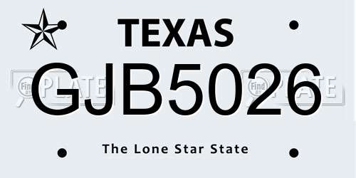 GJB5026 Texas License Plate