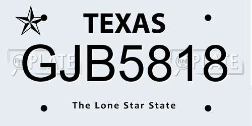 GJB5818 Texas License Plate