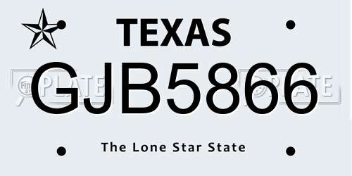 GJB5866 Texas License Plate