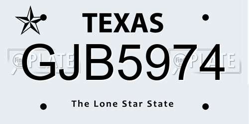 GJB5974 Texas License Plate