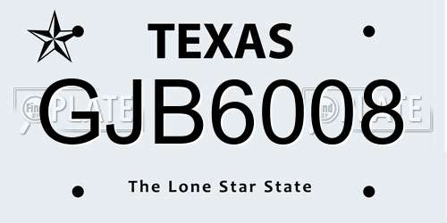 GJB6008 Texas License Plate