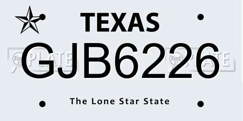 GJB6226 Texas License Plate
