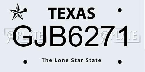 GJB6271 Texas License Plate