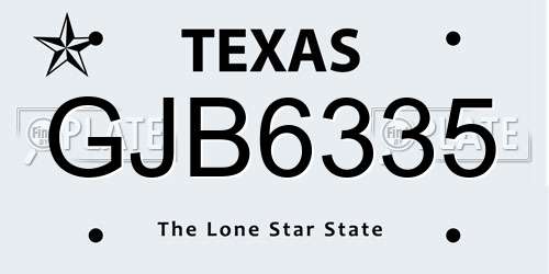 GJB6335 Texas License Plate