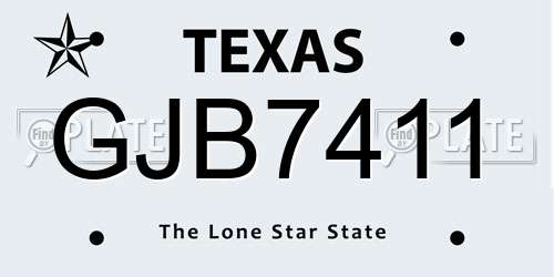 GJB7411 Texas License Plate