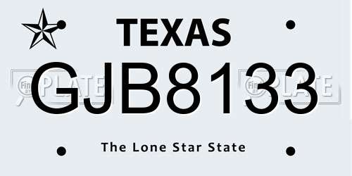 GJB8133 Texas License Plate
