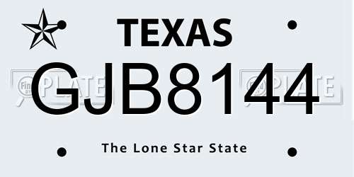 GJB8144 Texas License Plate