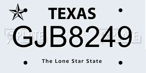 GJB8249 Texas License Plate