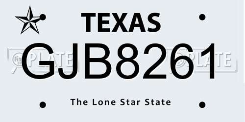 GJB8261 Texas License Plate
