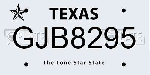 GJB8295 Texas License Plate
