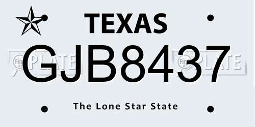 GJB8437 Texas License Plate