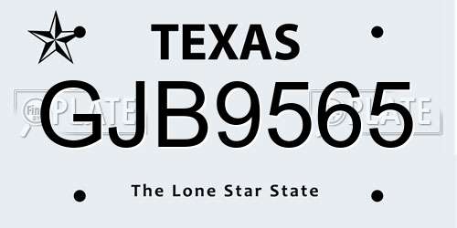 GJB9565 Texas License Plate