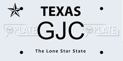 GJC Texas License Plate
