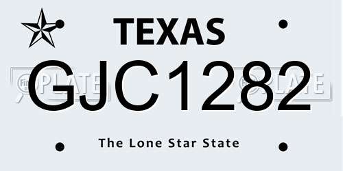GJC1282 Texas License Plate