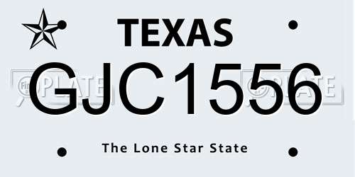 GJC1556 Texas License Plate