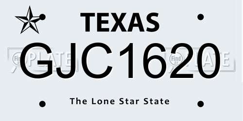 GJC1620 Texas License Plate