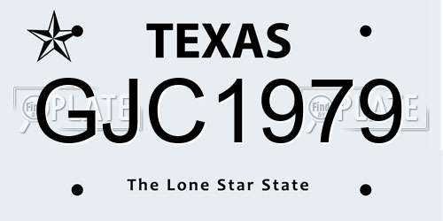 GJC1979 Texas License Plate