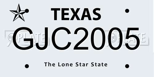 GJC2005 Texas License Plate