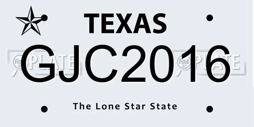 GJC2016 Texas License Plate