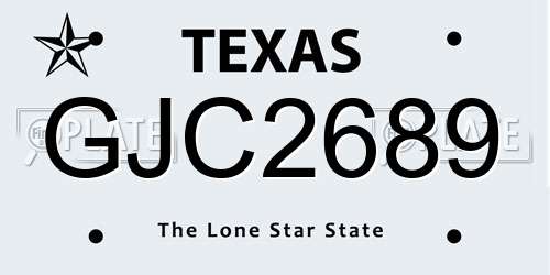 GJC2689 Texas License Plate