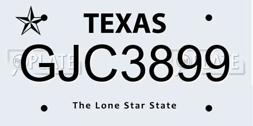 GJC3899 Texas License Plate