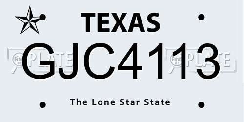 GJC4113 Texas License Plate