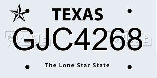 GJC4268 Texas License Plate