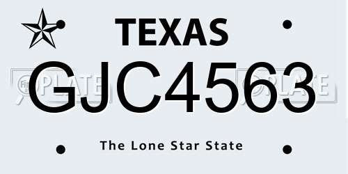 GJC4563 Texas License Plate
