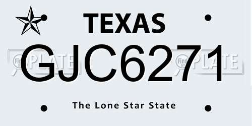 GJC6271 Texas License Plate