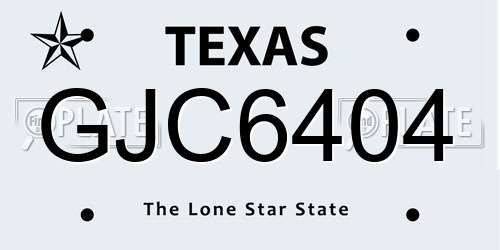 GJC6404 Texas License Plate